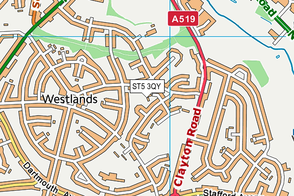 ST5 3QY map - OS VectorMap District (Ordnance Survey) ST5 3QY map - OS VectorMap District (Ordnance Survey)