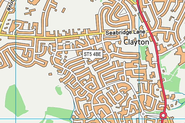 ST5 4BE map - OS VectorMap District (Ordnance Survey) ST5 4BE map - OS VectorMap District (Ordnance Survey)