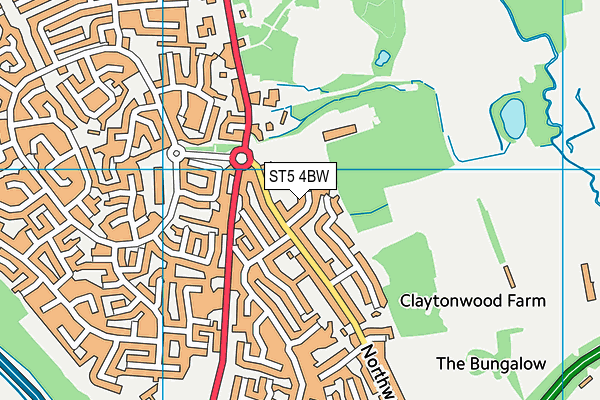 ST5 4BW map - OS VectorMap District (Ordnance Survey) ST5 4BW map - OS VectorMap District (Ordnance Survey)