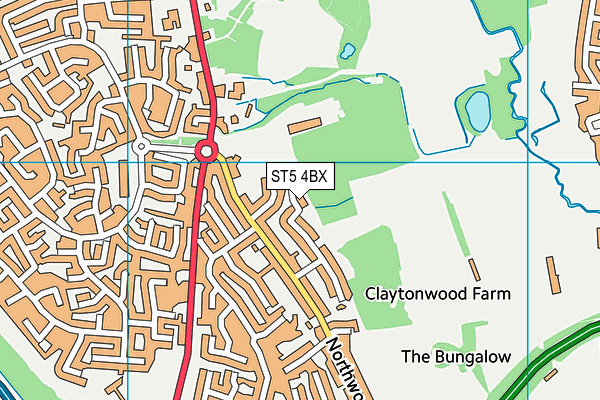 ST5 4BX map - OS VectorMap District (Ordnance Survey) ST5 4BX map - OS VectorMap District (Ordnance Survey)