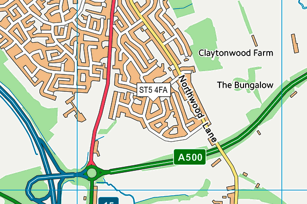 ST5 4FA map - OS VectorMap District (Ordnance Survey) ST5 4FA map - OS VectorMap District (Ordnance Survey)
