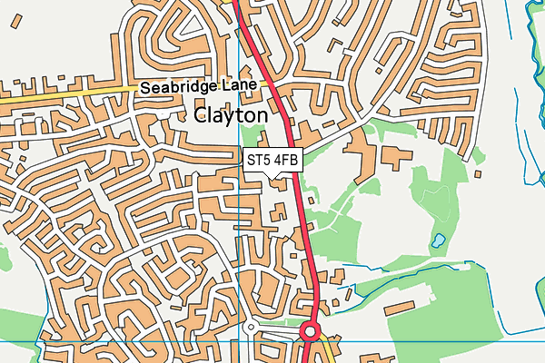 ST5 4FB map - OS VectorMap District (Ordnance Survey)