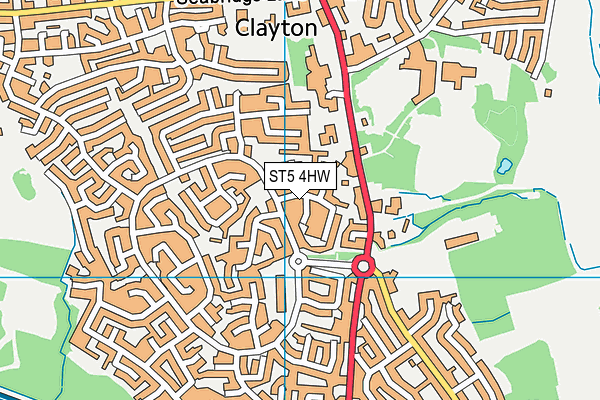ST5 4HW map - OS VectorMap District (Ordnance Survey) ST5 4HW map - OS VectorMap District (Ordnance Survey)