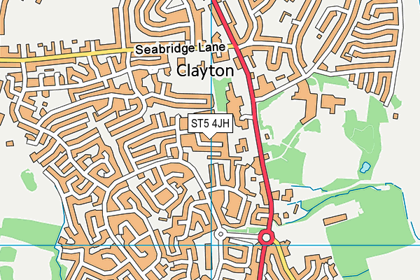 ST5 4JH map - OS VectorMap District (Ordnance Survey) ST5 4JH map - OS VectorMap District (Ordnance Survey)