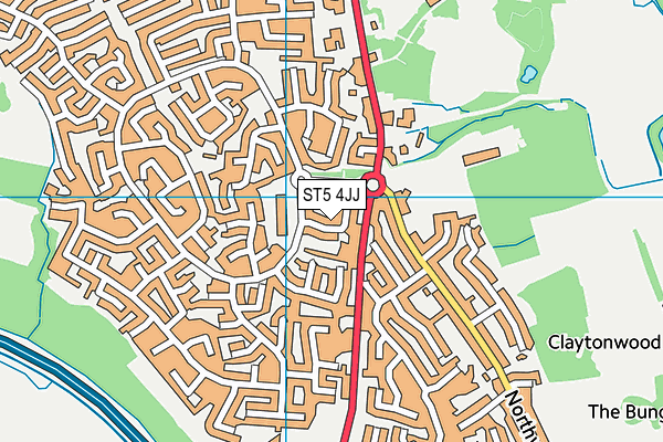 ST5 4JJ map - OS VectorMap District (Ordnance Survey) ST5 4JJ map - OS VectorMap District (Ordnance Survey)