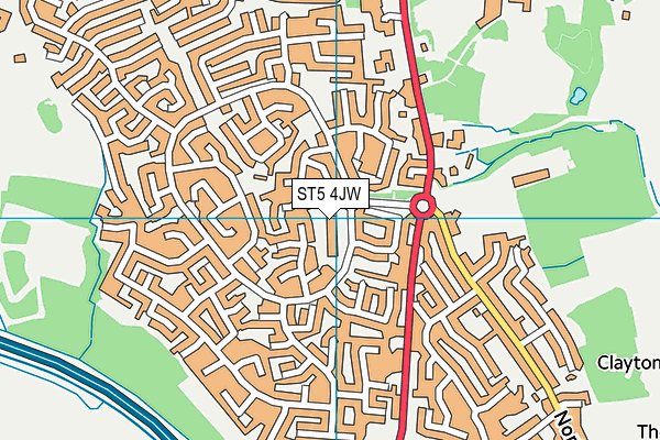 ST5 4JW map - OS VectorMap District (Ordnance Survey) ST5 4JW map - OS VectorMap District (Ordnance Survey)