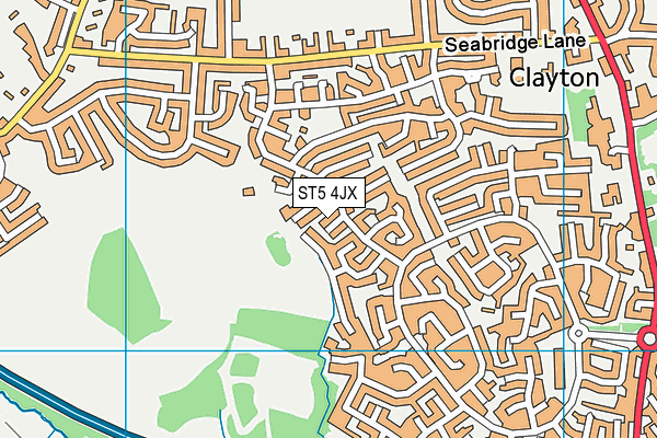 ST5 4JX map - OS VectorMap District (Ordnance Survey) ST5 4JX map - OS VectorMap District (Ordnance Survey)