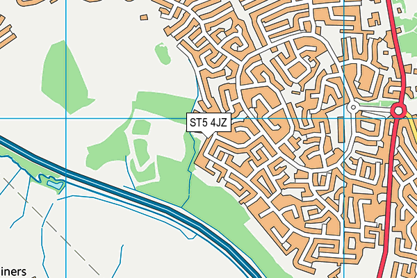 ST5 4JZ map - OS VectorMap District (Ordnance Survey) ST5 4JZ map - OS VectorMap District (Ordnance Survey)