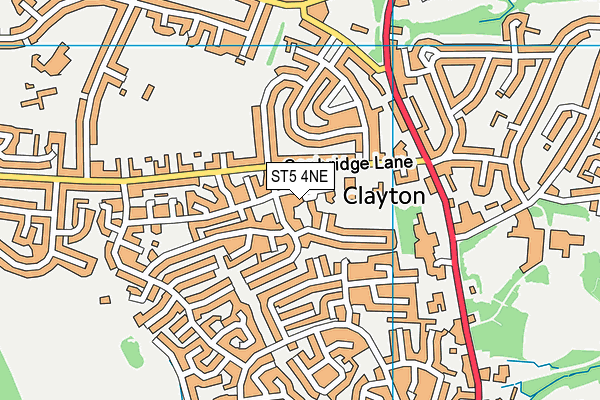 ST5 4NE map - OS VectorMap District (Ordnance Survey)