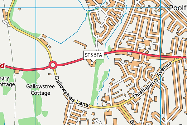 ST5 5FA map - OS VectorMap District (Ordnance Survey) ST5 5FA map - OS VectorMap District (Ordnance Survey)