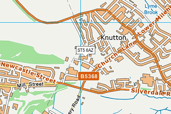 ST5 6AZ map - OS VectorMap District (Ordnance Survey) ST5 6AZ map - OS VectorMap District (Ordnance Survey)
