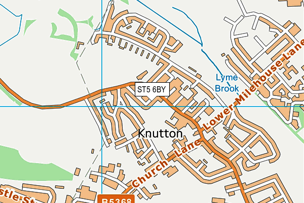 ST5 6BY map - OS VectorMap District (Ordnance Survey)