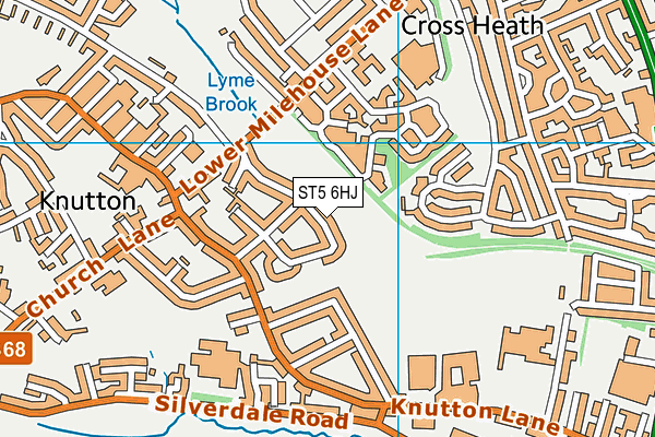 ST5 6HJ map - OS VectorMap District (Ordnance Survey)