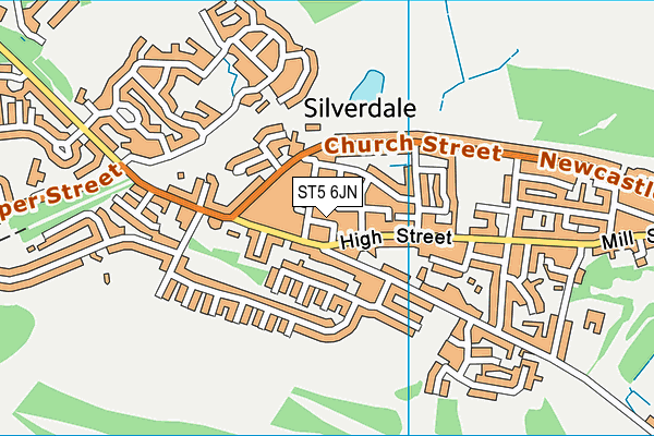 ST5 6JN map - OS VectorMap District (Ordnance Survey) ST5 6JN map - OS VectorMap District (Ordnance Survey)