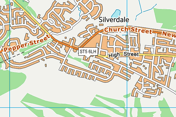 ST5 6LH map - OS VectorMap District (Ordnance Survey)