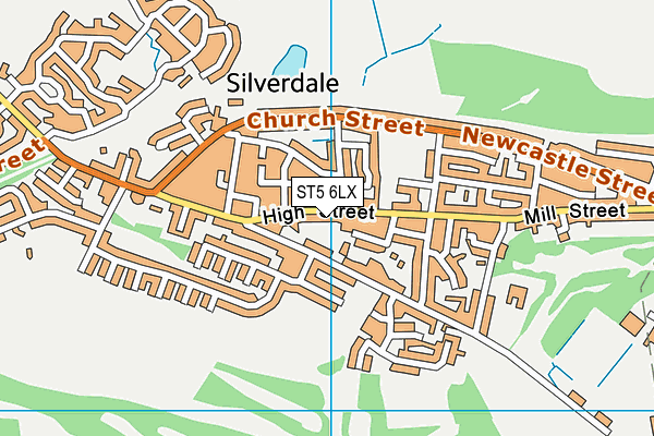 ST5 6LX map - OS VectorMap District (Ordnance Survey)