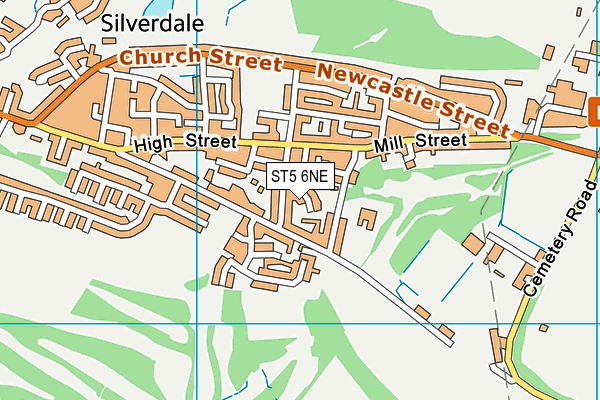 ST5 6NE map - OS VectorMap District (Ordnance Survey)