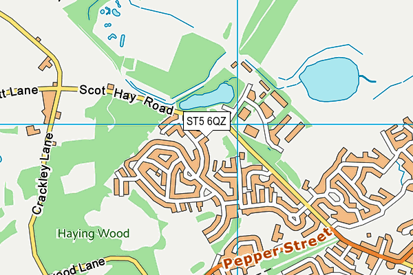 ST5 6QZ map - OS VectorMap District (Ordnance Survey)
