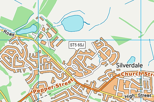ST5 6SJ map - OS VectorMap District (Ordnance Survey) ST5 6SJ map - OS VectorMap District (Ordnance Survey)