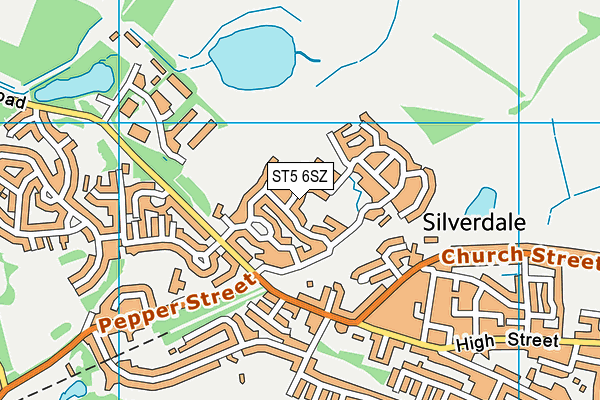 ST5 6SZ map - OS VectorMap District (Ordnance Survey) ST5 6SZ map - OS VectorMap District (Ordnance Survey)