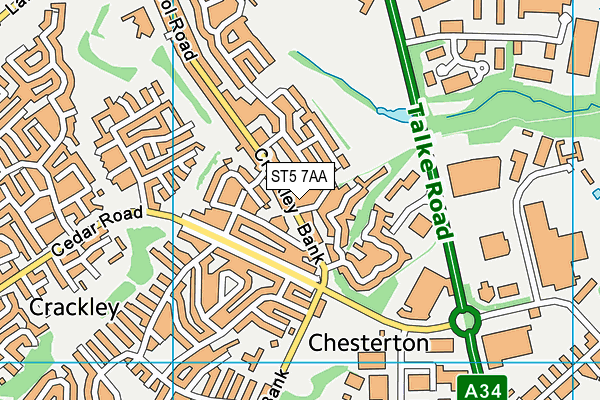 ST5 7AA map - OS VectorMap District (Ordnance Survey) ST5 7AA map - OS VectorMap District (Ordnance Survey)