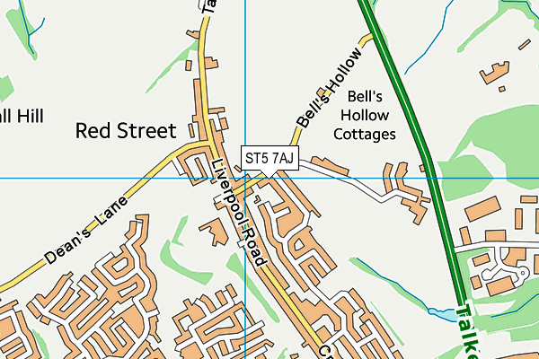 ST5 7AJ map - OS VectorMap District (Ordnance Survey) ST5 7AJ map - OS VectorMap District (Ordnance Survey)
