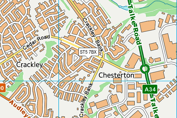 ST5 7BX map - OS VectorMap District (Ordnance Survey) ST5 7BX map - OS VectorMap District (Ordnance Survey)