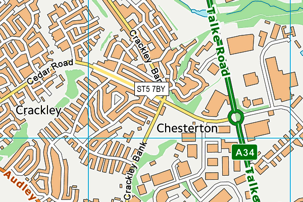 ST5 7BY map - OS VectorMap District (Ordnance Survey) ST5 7BY map - OS VectorMap District (Ordnance Survey)
