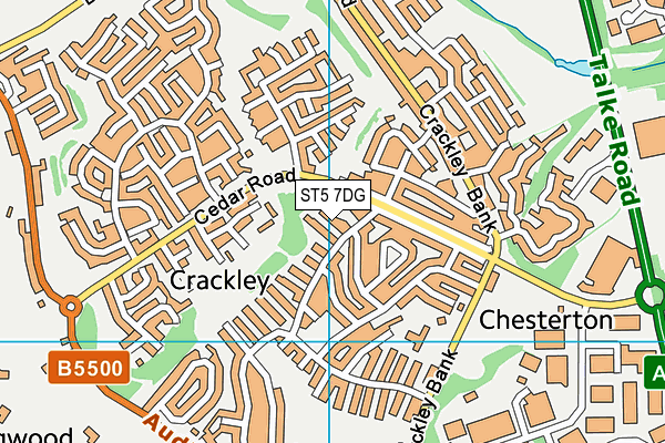 ST5 7DG map - OS VectorMap District (Ordnance Survey) ST5 7DG map - OS VectorMap District (Ordnance Survey)
