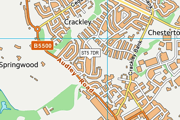 ST5 7DR map - OS VectorMap District (Ordnance Survey) ST5 7DR map - OS VectorMap District (Ordnance Survey)