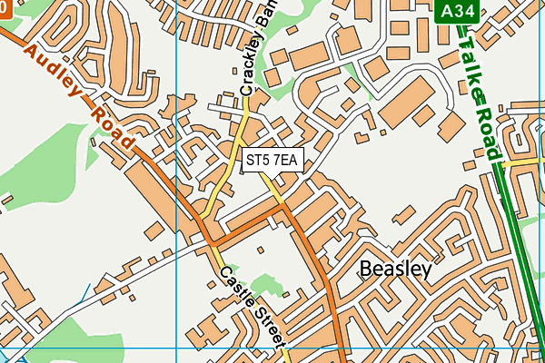 ST5 7EA map - OS VectorMap District (Ordnance Survey)