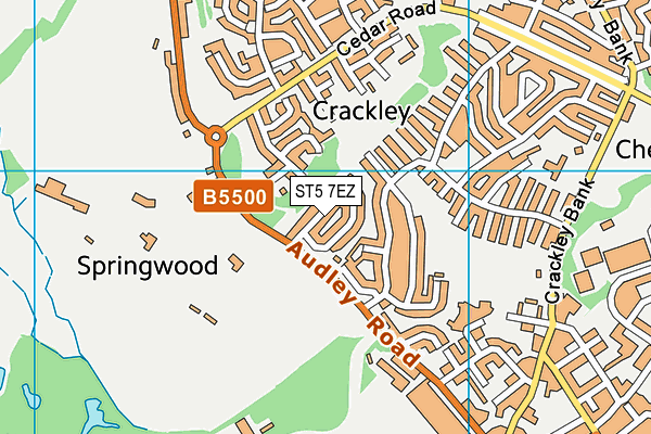 ST5 7EZ map - OS VectorMap District (Ordnance Survey) ST5 7EZ map - OS VectorMap District (Ordnance Survey)