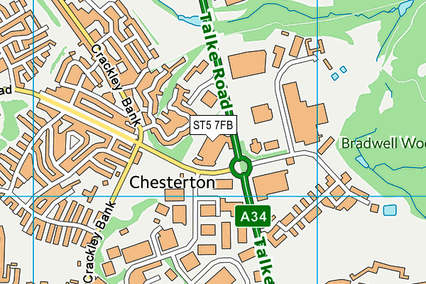 ST5 7FB map - OS VectorMap District (Ordnance Survey) ST5 7FB map - OS VectorMap District (Ordnance Survey)