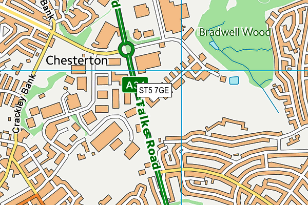 ST5 7GE map - OS VectorMap District (Ordnance Survey) ST5 7GE map - OS VectorMap District (Ordnance Survey)
