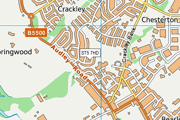 ST5 7HD map - OS VectorMap District (Ordnance Survey) ST5 7HD map - OS VectorMap District (Ordnance Survey)