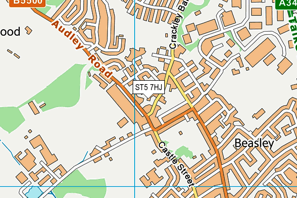ST5 7HJ map - OS VectorMap District (Ordnance Survey) ST5 7HJ map - OS VectorMap District (Ordnance Survey)