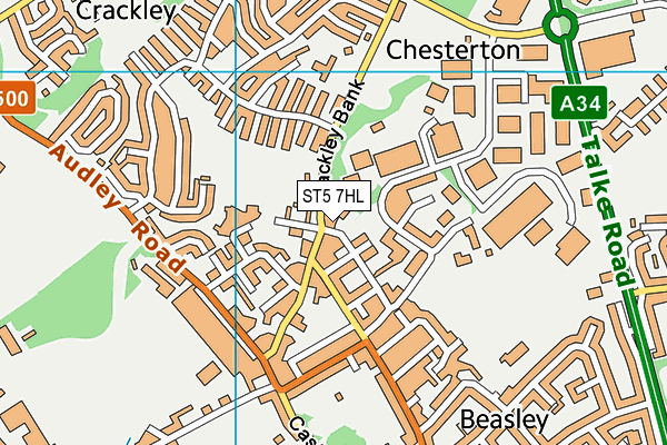 ST5 7HL map - OS VectorMap District (Ordnance Survey) ST5 7HL map - OS VectorMap District (Ordnance Survey)