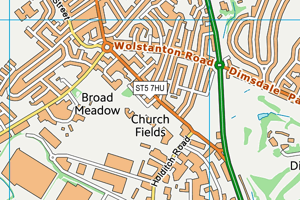 ST5 7HU map - OS VectorMap District (Ordnance Survey) ST5 7HU map - OS VectorMap District (Ordnance Survey)