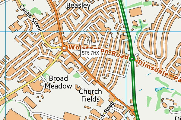 ST5 7HX map - OS VectorMap District (Ordnance Survey) ST5 7HX map - OS VectorMap District (Ordnance Survey)