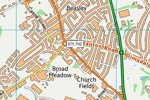 ST5 7HZ map - OS VectorMap District (Ordnance Survey) ST5 7HZ map - OS VectorMap District (Ordnance Survey)