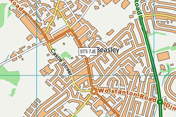 ST5 7JE map - OS VectorMap District (Ordnance Survey) ST5 7JE map - OS VectorMap District (Ordnance Survey)