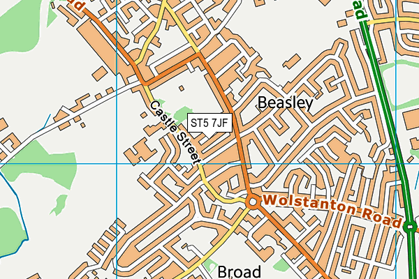 ST5 7JF map - OS VectorMap District (Ordnance Survey) ST5 7JF map - OS VectorMap District (Ordnance Survey)