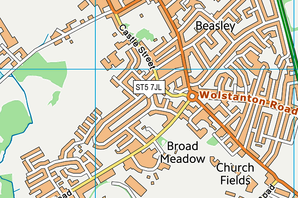 ST5 7JL map - OS VectorMap District (Ordnance Survey)