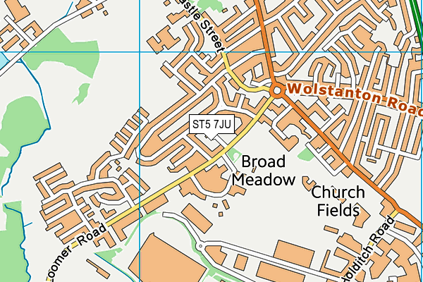 ST5 7JU map - OS VectorMap District (Ordnance Survey) ST5 7JU map - OS VectorMap District (Ordnance Survey)