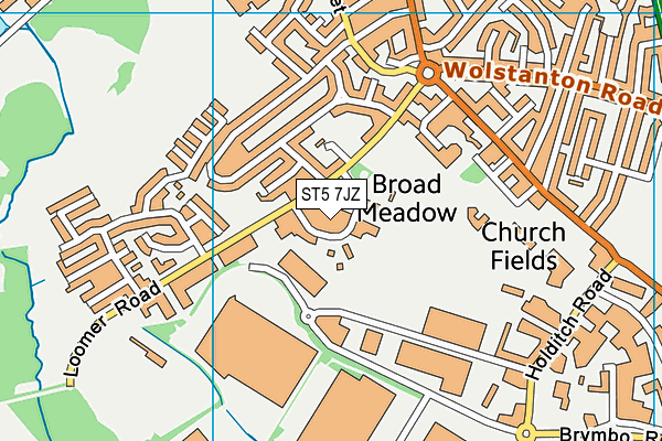 ST5 7JZ map - OS VectorMap District (Ordnance Survey) ST5 7JZ map - OS VectorMap District (Ordnance Survey)