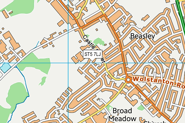 ST5 7LJ map - OS VectorMap District (Ordnance Survey) ST5 7LJ map - OS VectorMap District (Ordnance Survey)