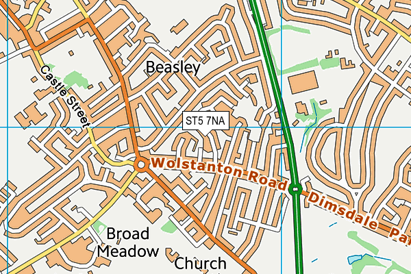 ST5 7NA map - OS VectorMap District (Ordnance Survey) ST5 7NA map - OS VectorMap District (Ordnance Survey)