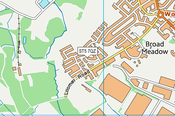 ST5 7QZ map - OS VectorMap District (Ordnance Survey)