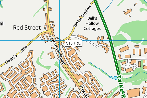 ST5 7RQ map - OS VectorMap District (Ordnance Survey)