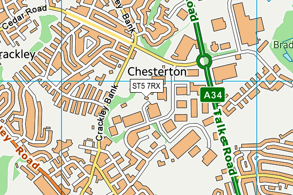 ST5 7RX map - OS VectorMap District (Ordnance Survey) ST5 7RX map - OS VectorMap District (Ordnance Survey)